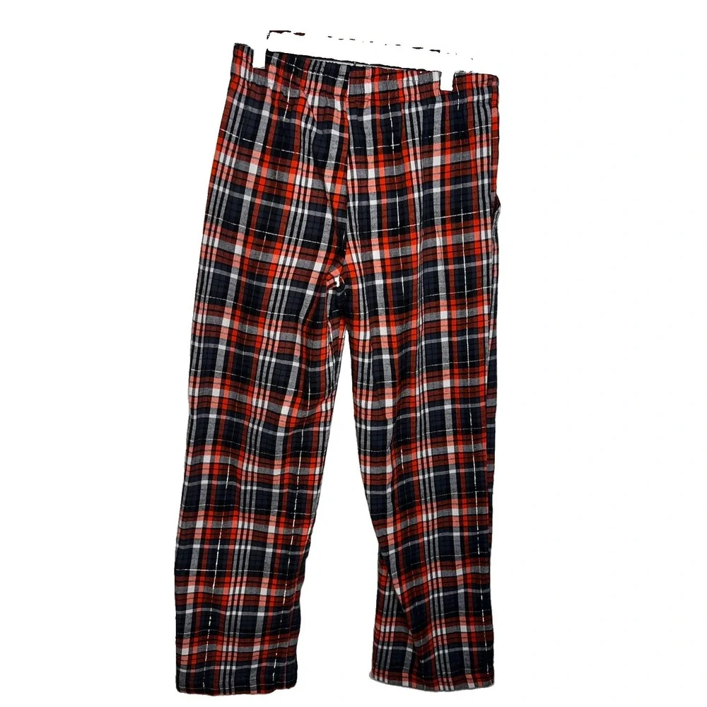Baltimore Orioles Plaid Metallic Flannel Pajama Elastic Pocket Pant Logo Small